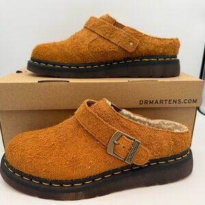 Dr. Martens Isham Mule – Pecan Brown Long-Napped Suede – Size US 7 / EU 39
